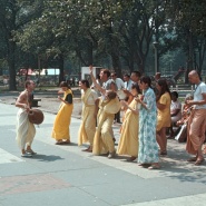 Devotees are chanting Hare Krishna, Boston Common, 1970